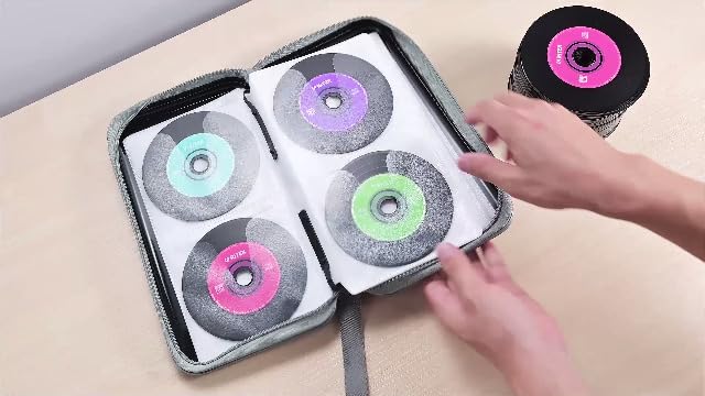 alavisxf xx CD Case, 96 Capacity Hard Plastic Organizer Wallet for Car