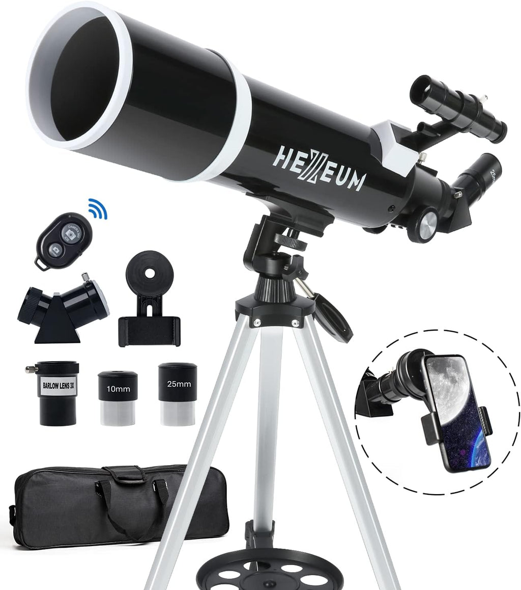 Koolpte Telescope for Adults, 80mm/600mm AZ Refractor for Beginners