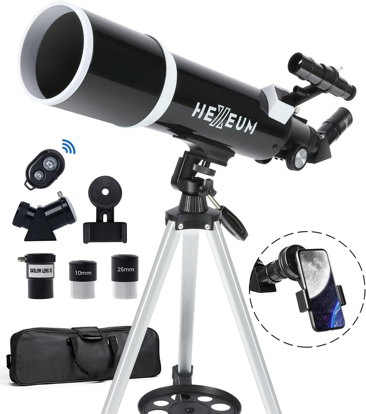 Koolpte Telescope for Adults, 80mm/600mm AZ Refractor for Beginners