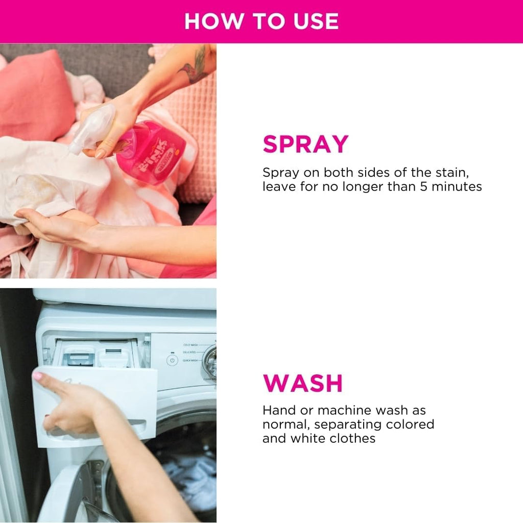 The Pink Stuff Miracle Laundry Oxi Stain Remover Spray, 16.9 Fl Oz
