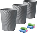 YGJT Small Trash Can, 3 Pack 1.8 Gallons Bathroom Trash Can with Trash Bags