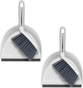 NACENA Mini Broom and Dustpan Set, Small Dust Pan and Brush Set, White&Gray