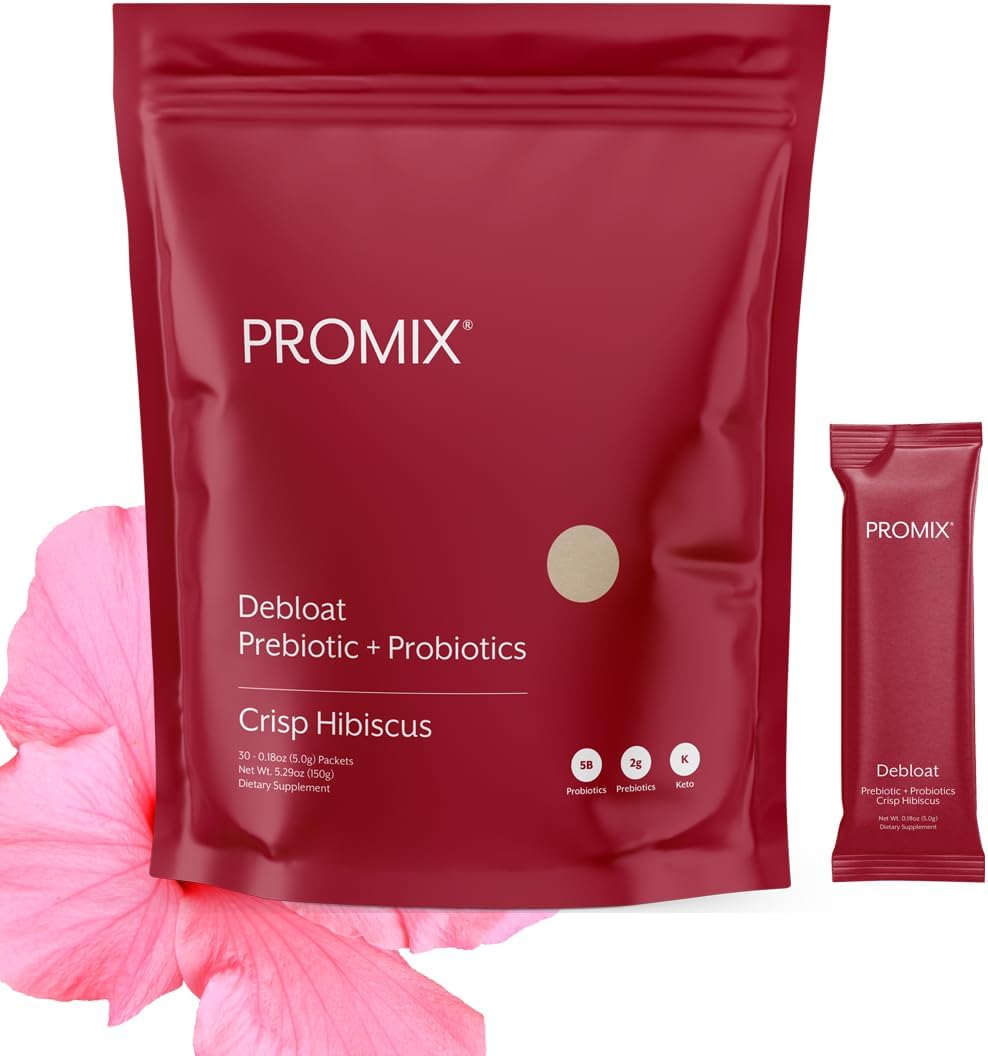 ProMix Nutrition Debloat Prebiotics & Probiotics, Hibiscus - 30ct