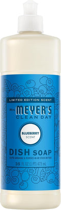 Mrs. MEYER'S CLEAN DAY Liquid Dish Soap, Blueberry Scent, 16 Fl Oz Bottle