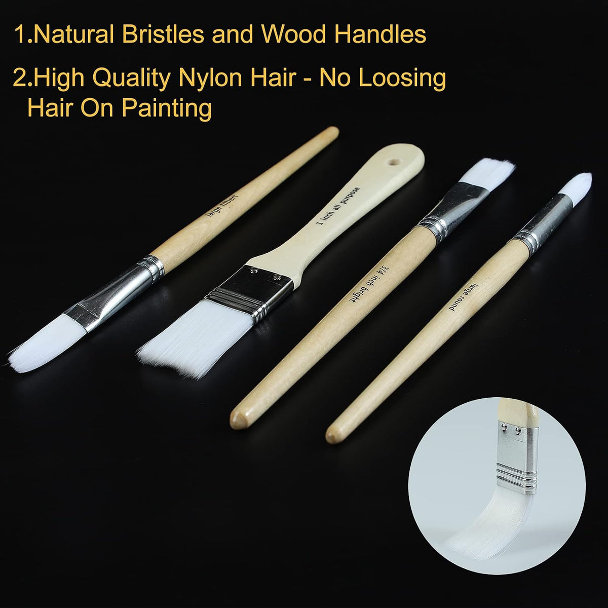 Paint Brushes Set of 24 Pieces with Canvas Brush Case