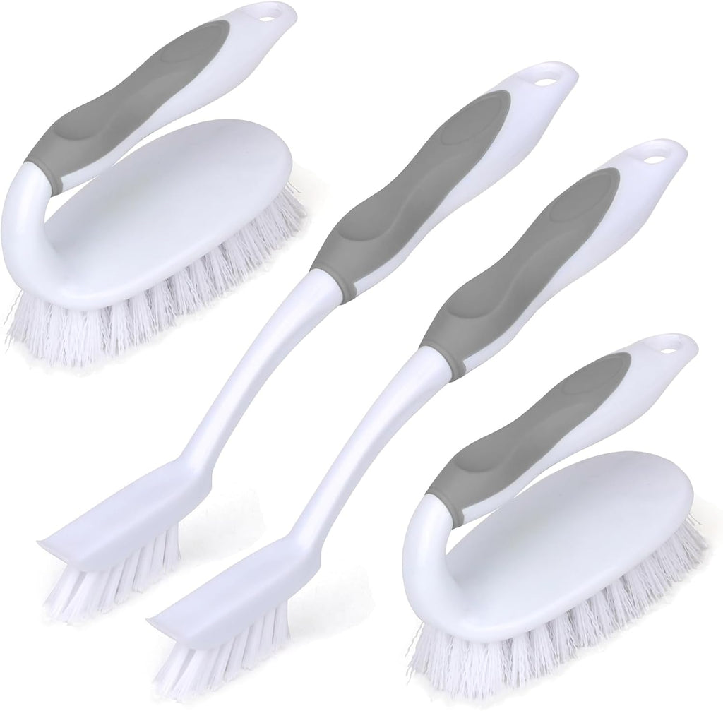 Scrub Brush Set, 4 Pack Deep Cleaning Brush Kit, Green