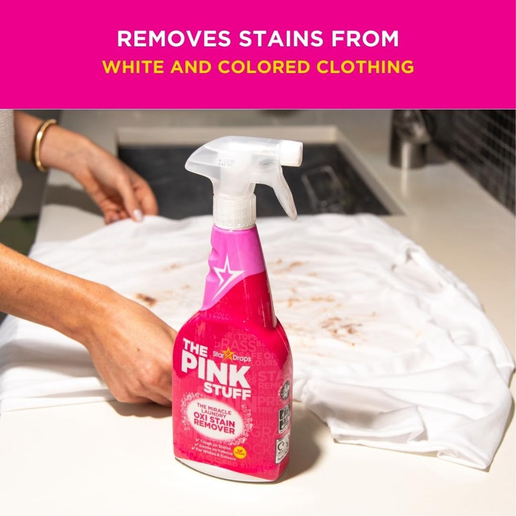 The Pink Stuff Miracle Laundry Oxi Stain Remover Spray, 16.9 Fl Oz