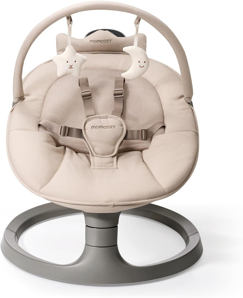 Momcozy 2-in-1 Electric Baby Swing, Dual-Arm Support System, Khaki