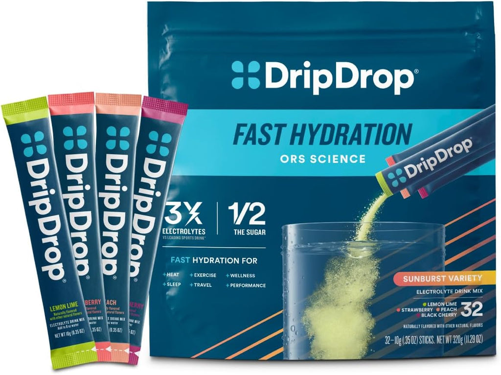 DripDrop Hydration Juicy Variety Pack, Electrolyte Packets, 16 Count