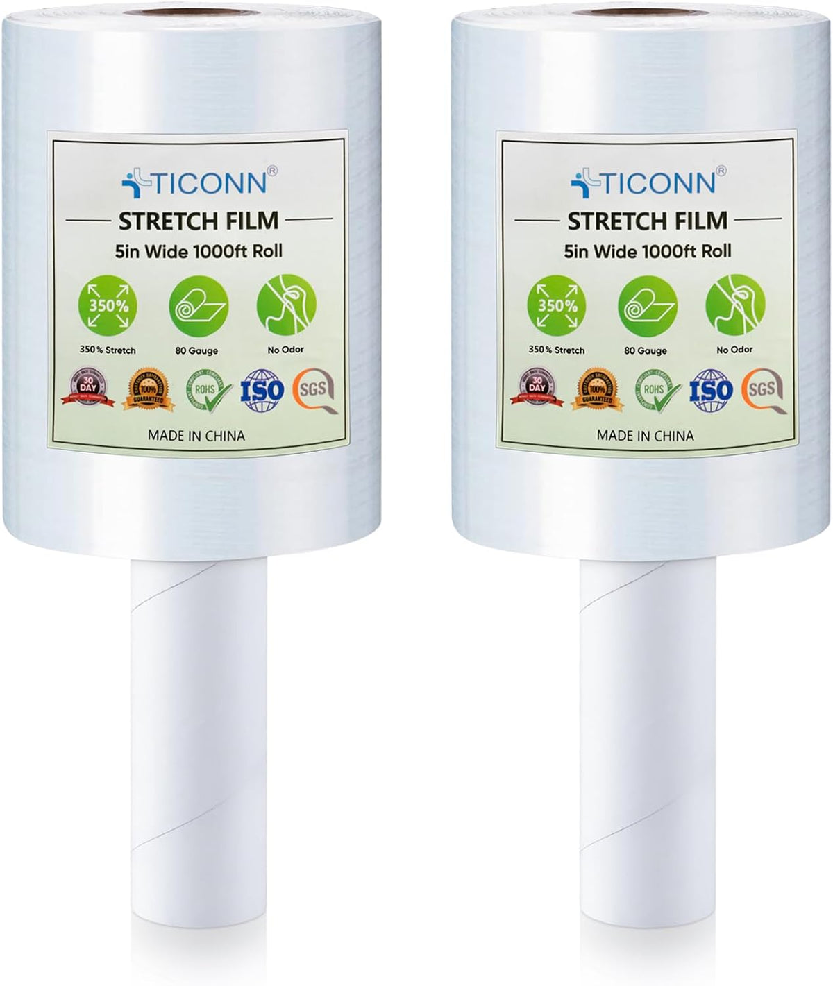 TICONN Stretch Wrap Roll, 15 in x 1000 ft Plastic Wrap for Moving Furniture