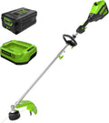 Greenworks 40V 12 in String Trimmer & 390 CFM Blower Combo, 2.0 Ah Battery