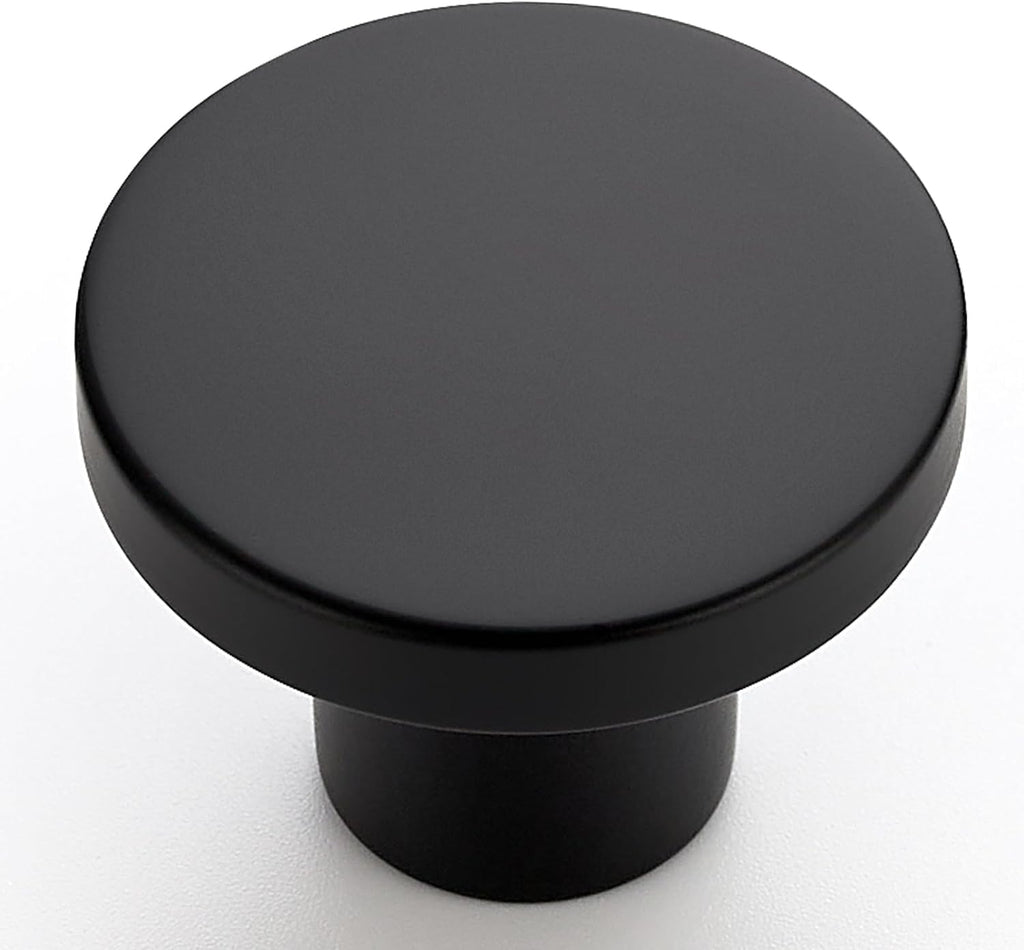 HOME EDIT 10 Pack Black Cabinet Knobs, 1-1/5 Inch Round Drawer Knobs
