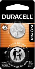 Duracell CR2025 3V Lithium Battery, 2 Count, Key Fob & Watch & Car Remote
