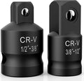 2PCS Impact Socket Adapter & Reducer Set, 1/2"F to 3/8"M & 3/8"F to 1/2"M