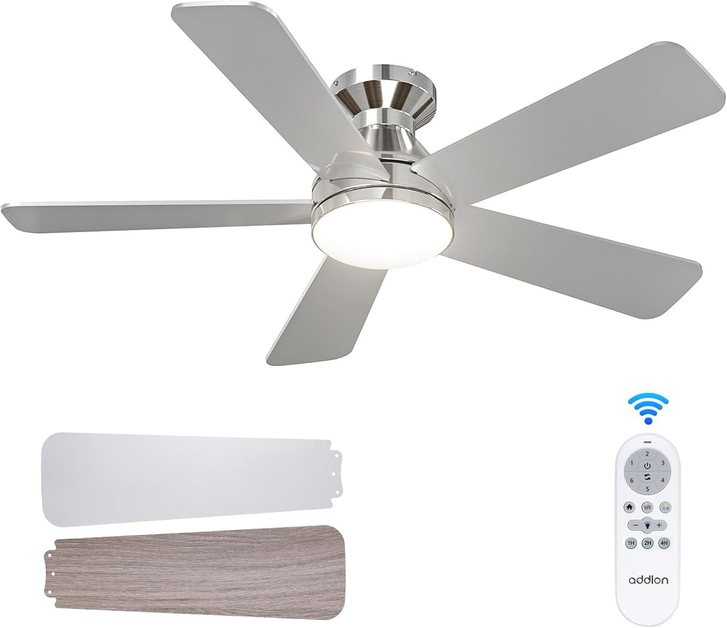 addlon 42 Inch Black Low Profile Ceiling Fans with Lights and Remote