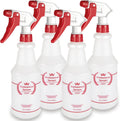 Uineko Empty Spray Bottles, Heavy Duty Sprayer, Mist & Stream, 4 Pack 32 Oz