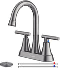 Matte Black Bathroom Faucet, Hurran 4 inch Centerset 2-Handle Lead-Free