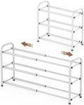 Gonfoam Expandable 3-Tier Shoe Rack for Closet and Entryway, Black