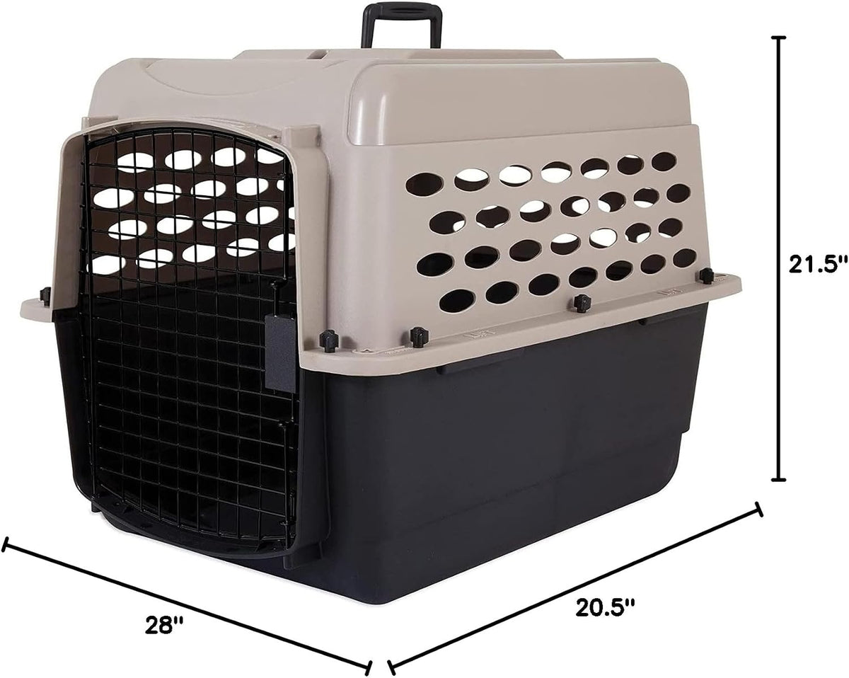 Petmate Vari Dog Kennel, Portable Pet Carrier, Taupe and Black, 28in