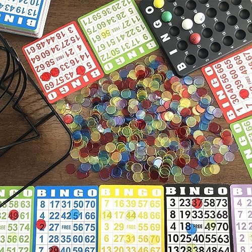Yuanhe 500 Pieces 3/4 Inch Transparent Counting Chips for Bingo Game, Party, Classroom, Game Night - Mixed Color