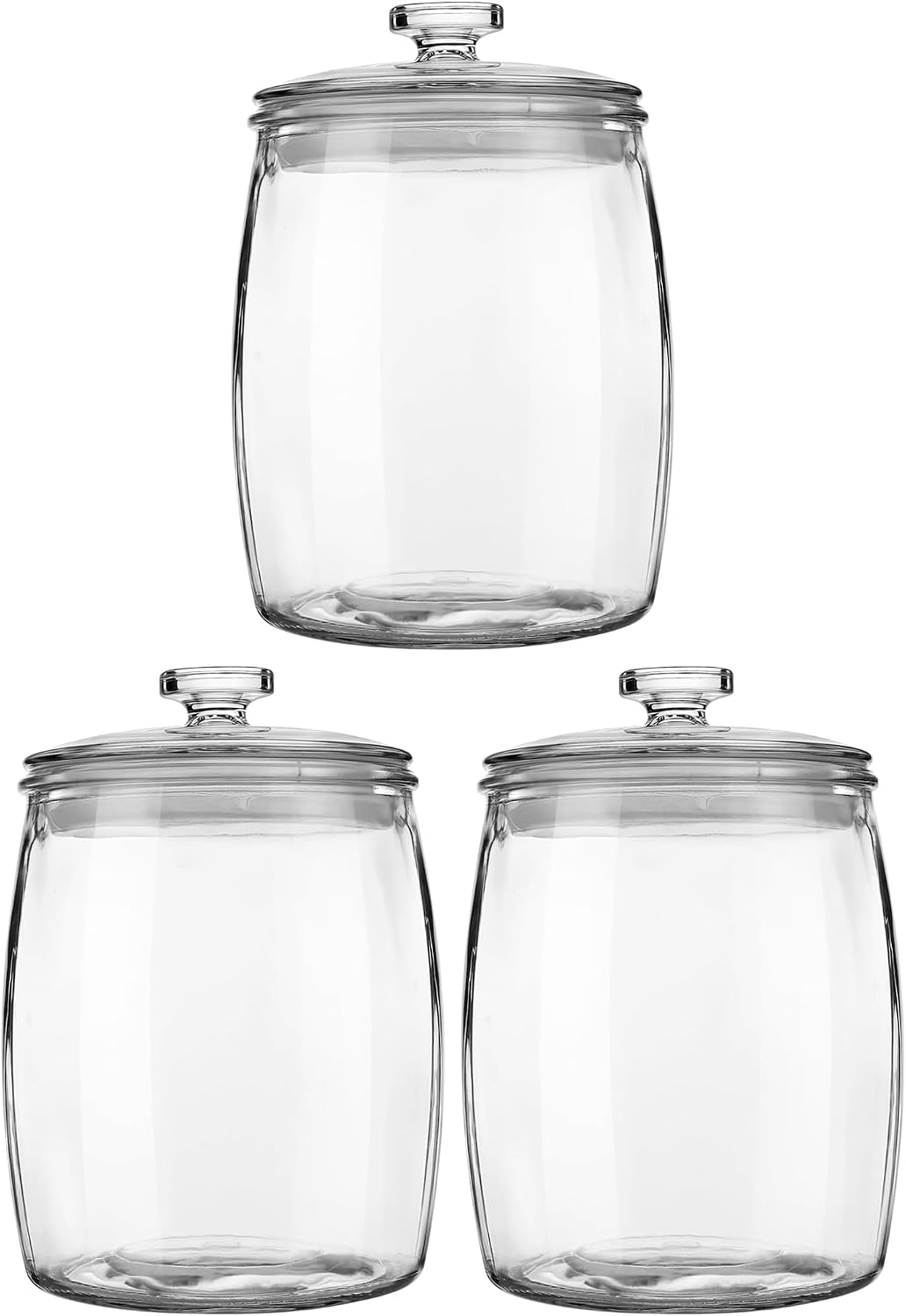 Folinstall Wide Mouth Glass Jar with Airtight Lid, 1/2 Gal Clear Container