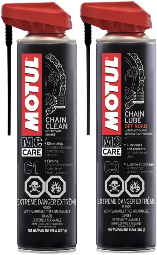 Motul Chain Care Set – Chain Cleaner (C1) & Chain Lube Off-Road (C3)