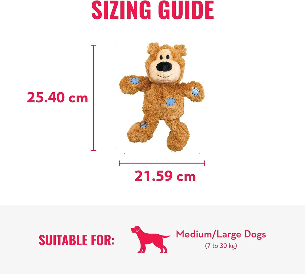Kong Wild Knots Bear, Knotted Rope Plush Toy, for Medium/Large Dogs | Soft Plush Bear with Internal Knotted Ropes & Minimal Stuffing for Less Mess During Play, Color May Vary