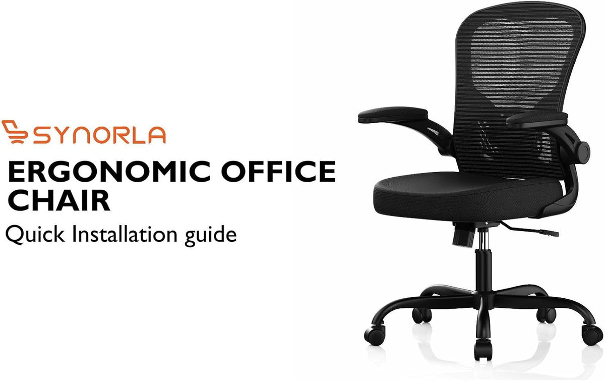 Office Chair, Ergonomic Desk Chairs 330LBS Capacity High Back Mesh Computer Chair with Flip-up Armrests, Comfy Work Chair with Adjustable Lumbar Support, Rolling Chair