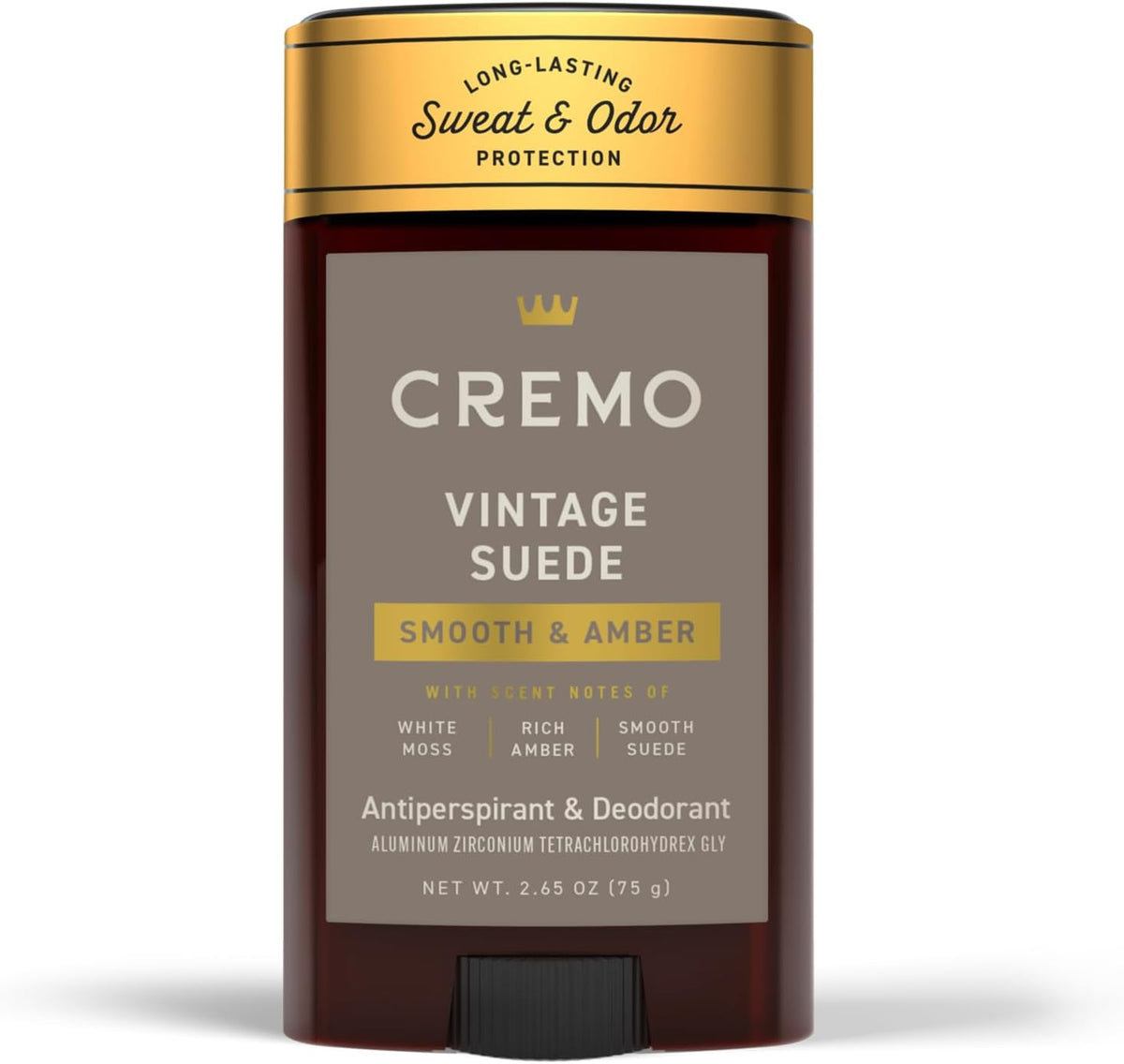 Cremo Deodorant & Antiperspirant for Men, Italian Bergamot, 2.65 oz