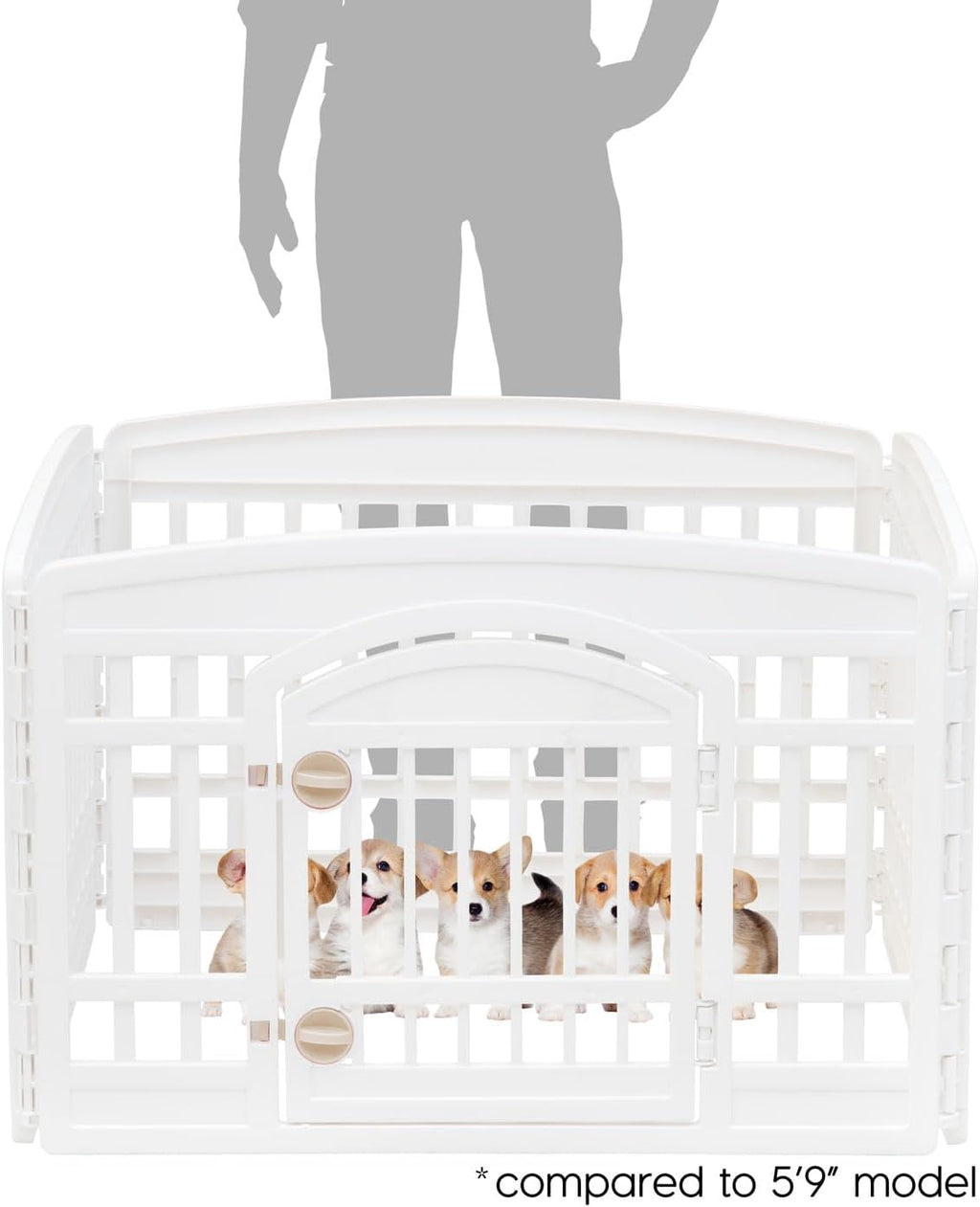 IRIS USA 4-Panel Dog Playpen, Pet Enclosure, White