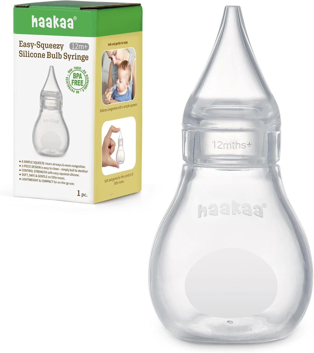 Haakaa Silicone Baby Nasal Aspirator, Easy-Clean Nose Bulb Syringe