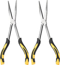 Long Needle Nose Pliers-6''&8'', with Wire Cutter, 2pcs