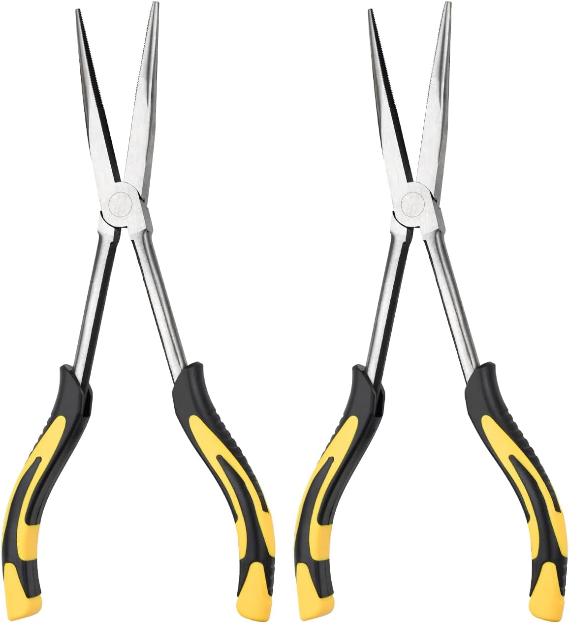 Long Needle Nose Pliers-6''&8'', with Wire Cutter, 2pcs