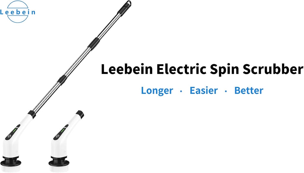 Electric Spin Scrubber, Bathroom Shower Cleaning Brush with Long Handle