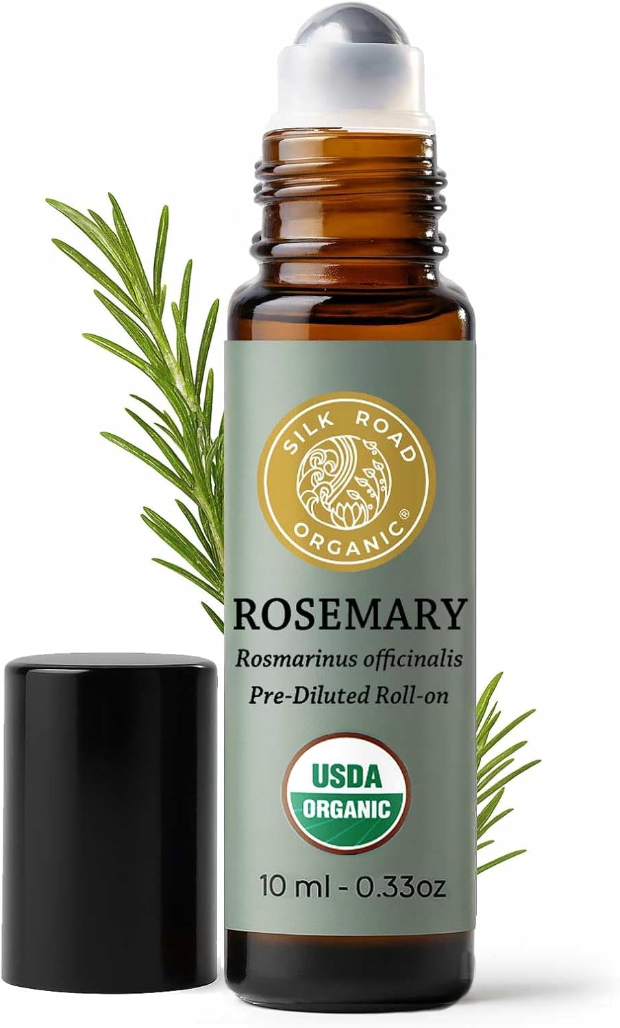 Silk Road Organic Lavender Essential Oil Calming Roll-On, USDA Certified