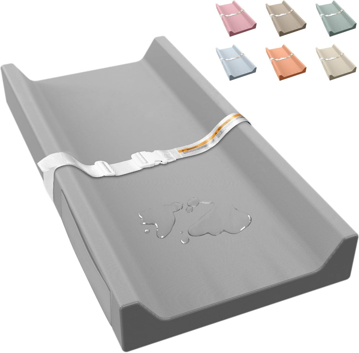 Vegan Leather Baby Changing Pad Waterproof & Wipeable with Pockets