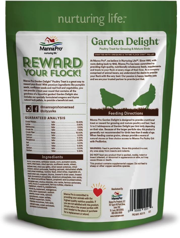 Manna Pro Garden Delight Chicken Treat with Vegetables & Herbs, 2.25 lb