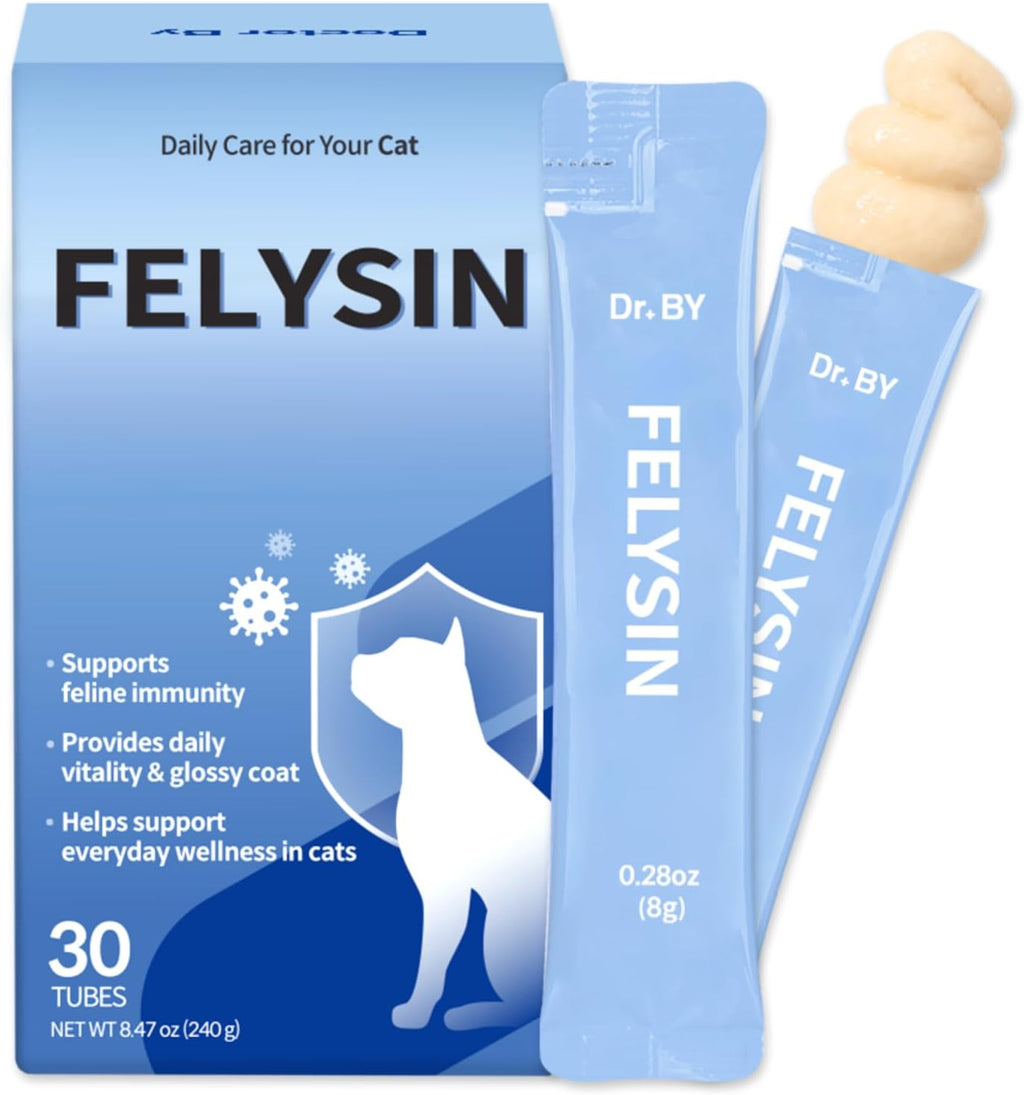 Doctor By FELYSIN L-Lysine for Cats Lickable Immune Support Supplement Allergy Relief, Sneezing, Runny Nose, Cold, Watery Eyes Respiratory Health with Beta-Glucan & Taurine – 30 Individually Packaged