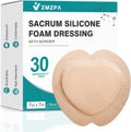 Sacral Foam Dressing, Sacrum Silicone Foam Dressing with Border, 7x7 Large Bandage for Bed Sores On Buttocks, Super Absorbent Pressure Sore Prevention Pads, Waterproof & Breathable Wound Dressing (10)