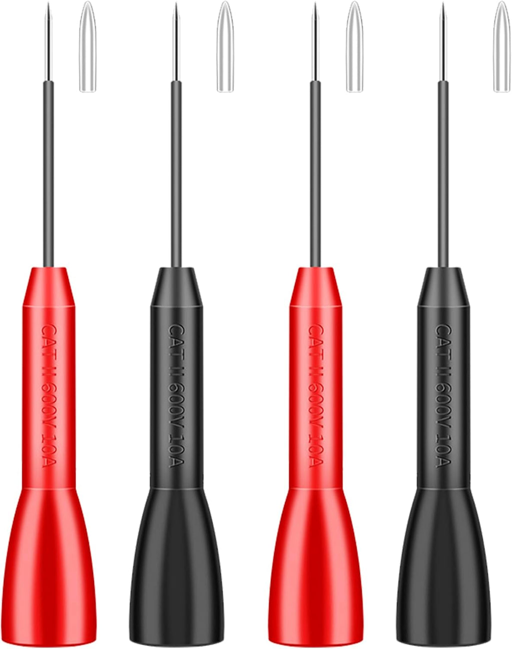 4 Pack 2mm Extended multimeter Needle Test Probes, 600V/10A Non-Destructive