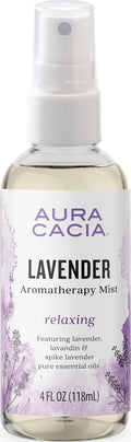 Aura Cacia Relaxing Lavender Aromatherapy Mist, 4-Ounce, Lavender Pure Essential Oils, Sweet & Floral Aroma