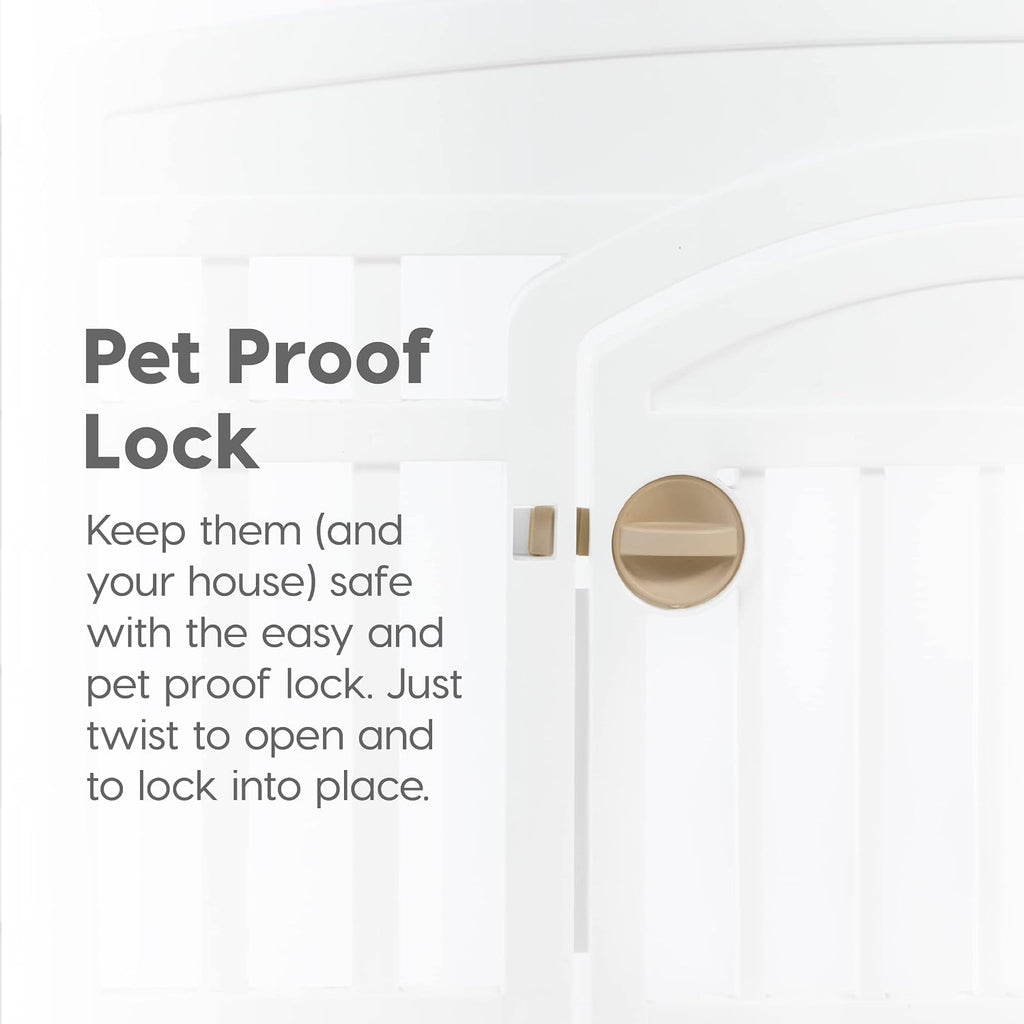 IRIS USA 4-Panel Dog Playpen, Pet Enclosure, White