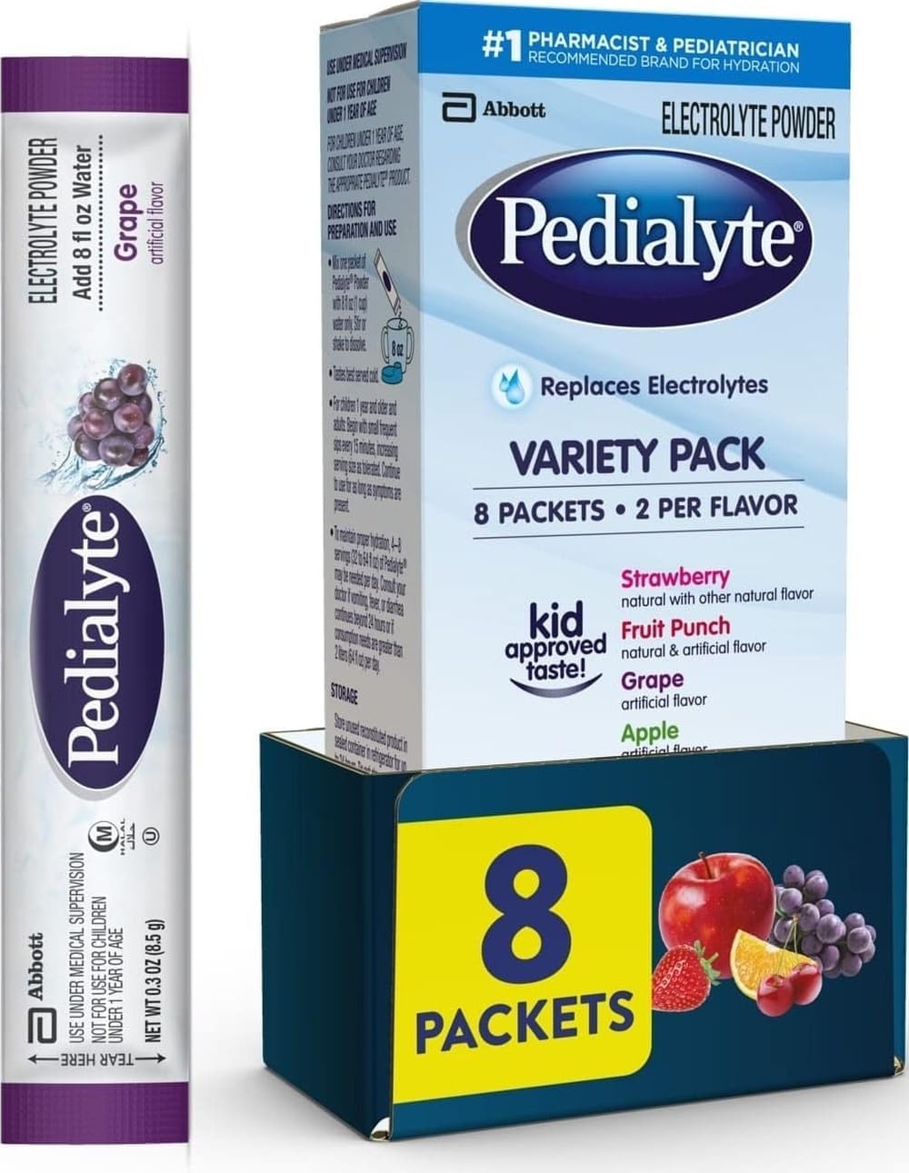 Pedialyte Electrolyte Powder Packets, On-the-Go Hydration Variety Pack