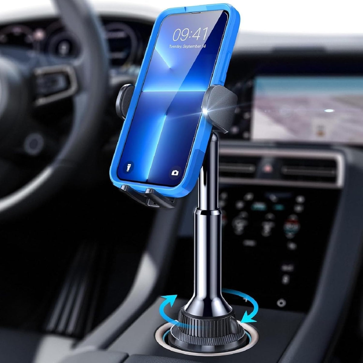 LISEN Cup Holder Phone Holder [No Shaking] Phone Holder for Car, 360° Adjustable iPhone Holder Car Accessories for Women Truck Jeep Golf for iPhone 17 Pro Max 16 15 14 Samsung S25 All 4-7'' Phone