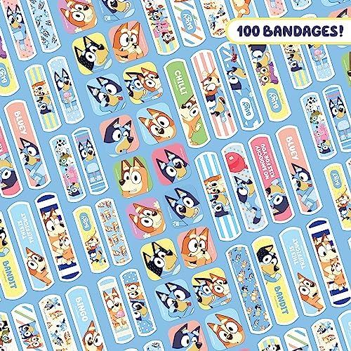 Bluey Kids Adhesive Bandages, 3 Assorted Sizes, 100 Count