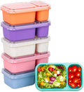 DOSEWART 6 Color 2-Compartment Reusable Snack Containers with Lids