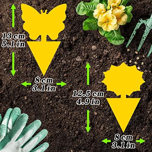 Fruit Fly Traps Indoor Fungus Gnat Trap 48PCS for Plants Yellow Outdoor
