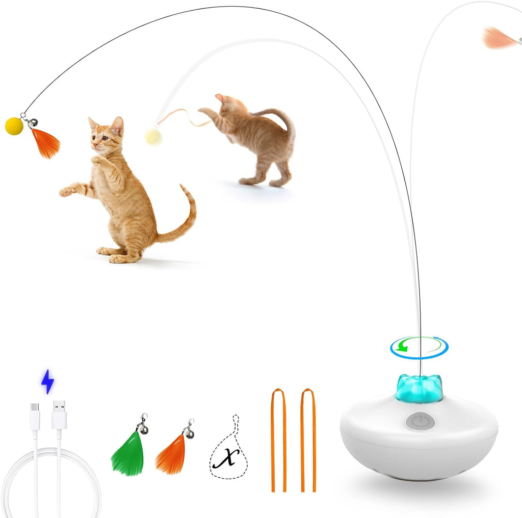 Oxawo Interactive Cat Toys Indoor Cats Toy Automatic Moving Feather Wand