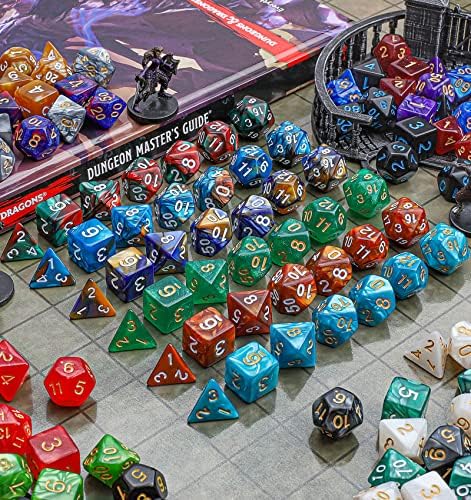 CiaraQ 182pcs Polyhedral Dice Set for Dungeon and Dragons MTG Table Games
