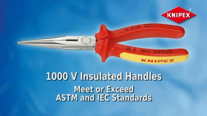 KNIPEX 26 11 200 Long Nose Pliers With Cutter 8-Inch